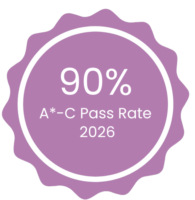 Graphic showing 90% pass rate A*-c 2026 Graphic showing 90% pass rate A*-c 2026