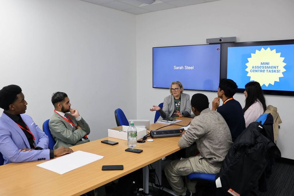 Image of B6 students at Asda HQ