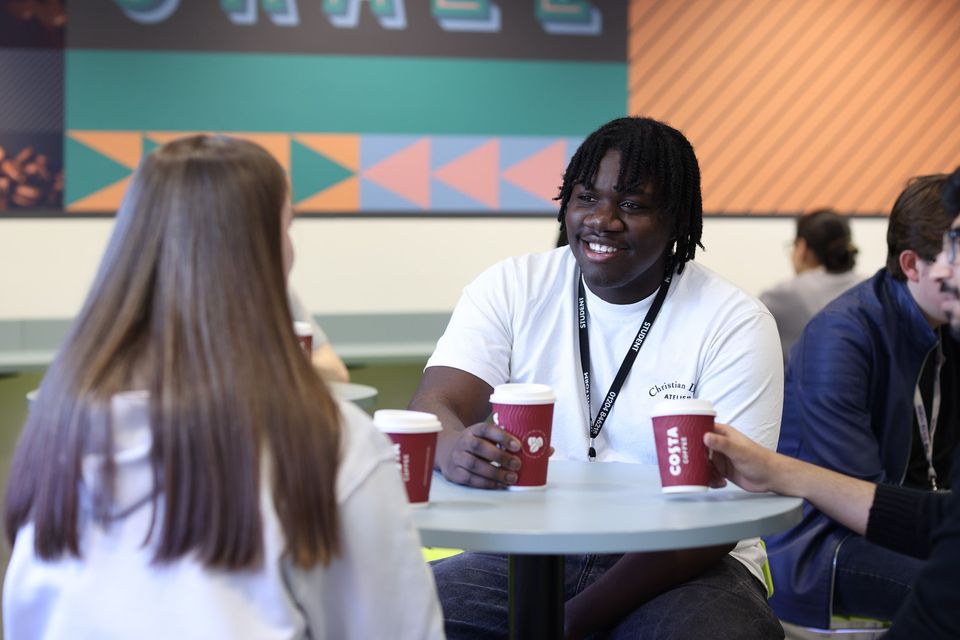 image of students in bistro