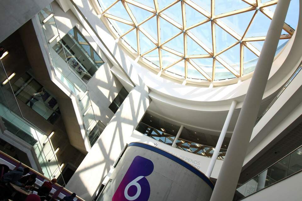 Interior shot of The Sixth Form showing skylight