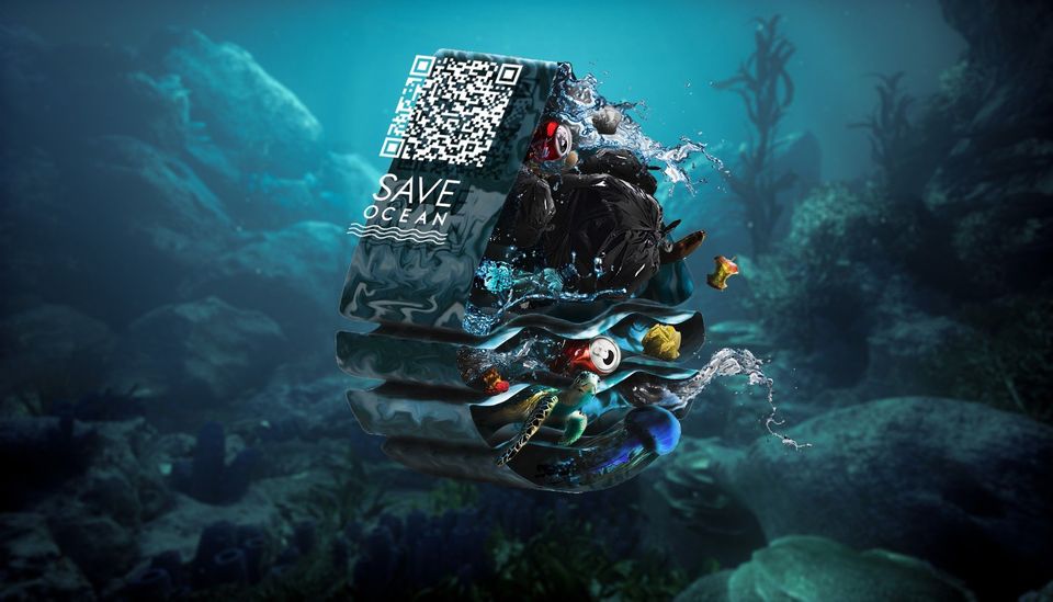 Image of artwork with 'Save our Ocean' titile