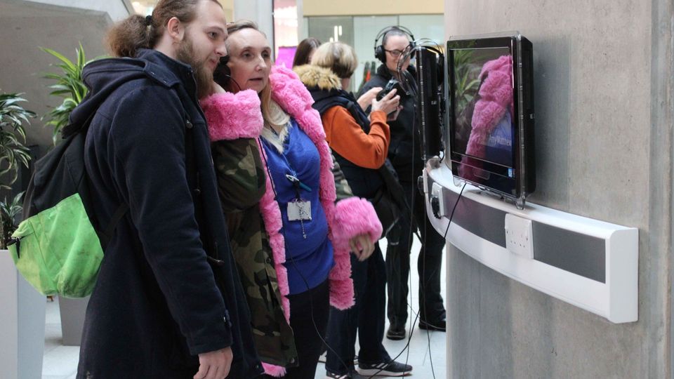 people watching screen