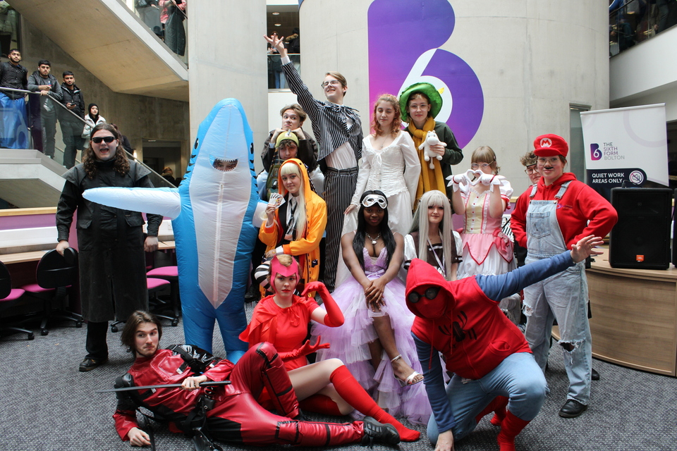 Students dressed up for world book day