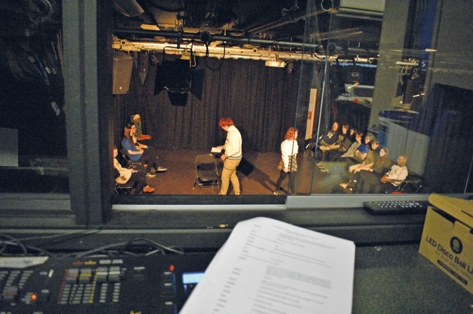 Image of students using the college theatre