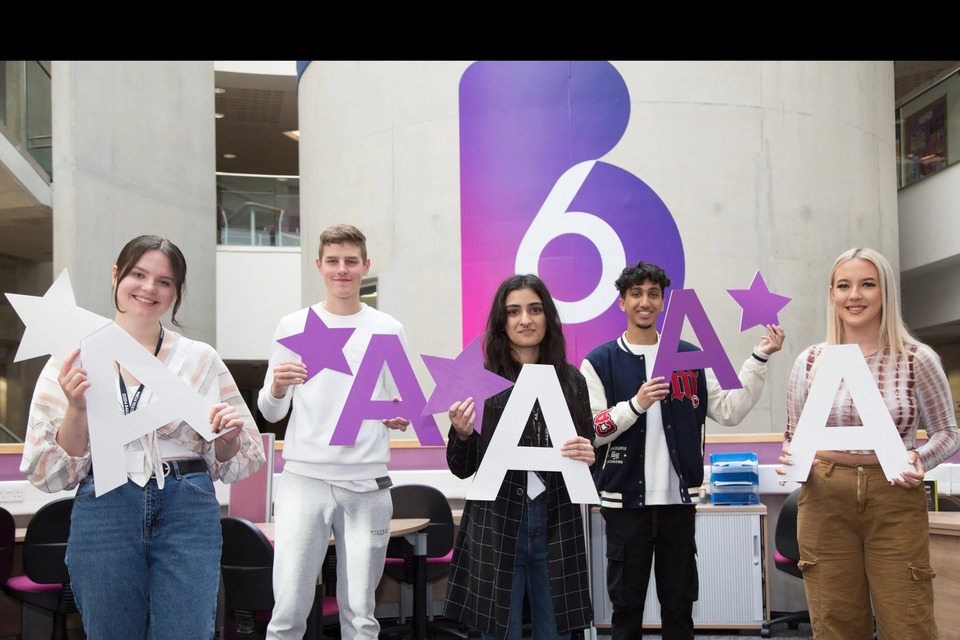 Students celebrating their results