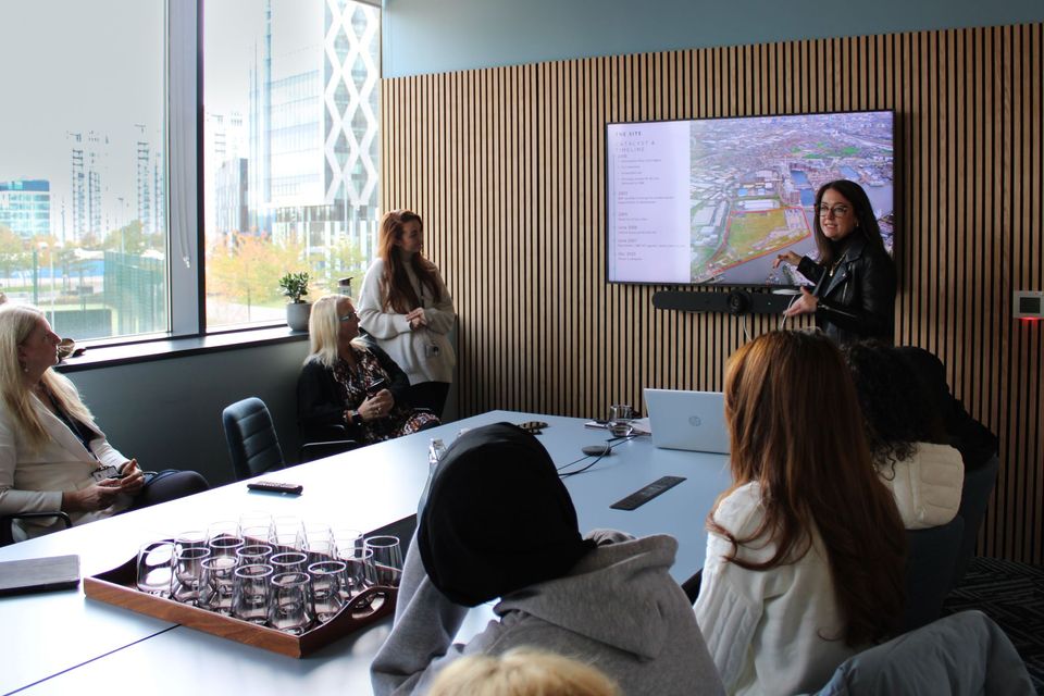 Students in board room