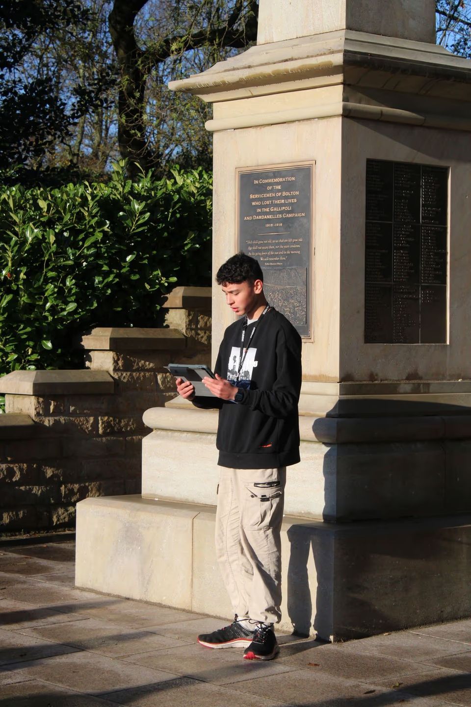 student reading poem