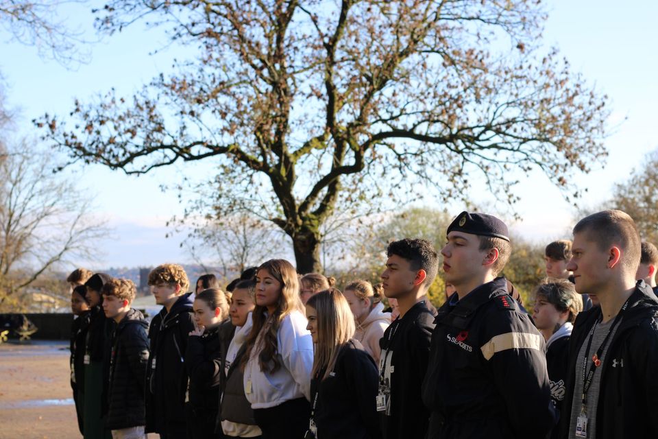 students at remembrance parade