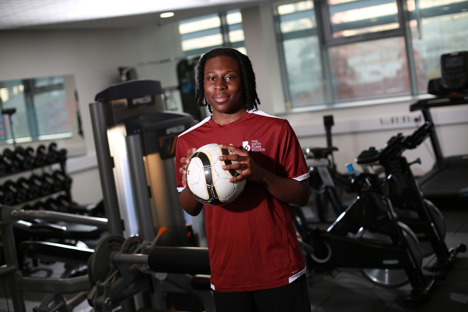 Image of student in football kit